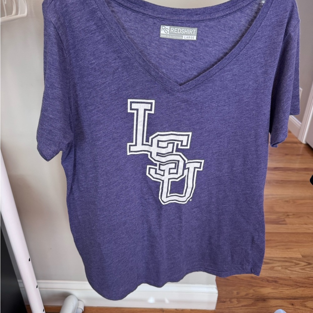 Purple LSU V-Neck T-Shirt